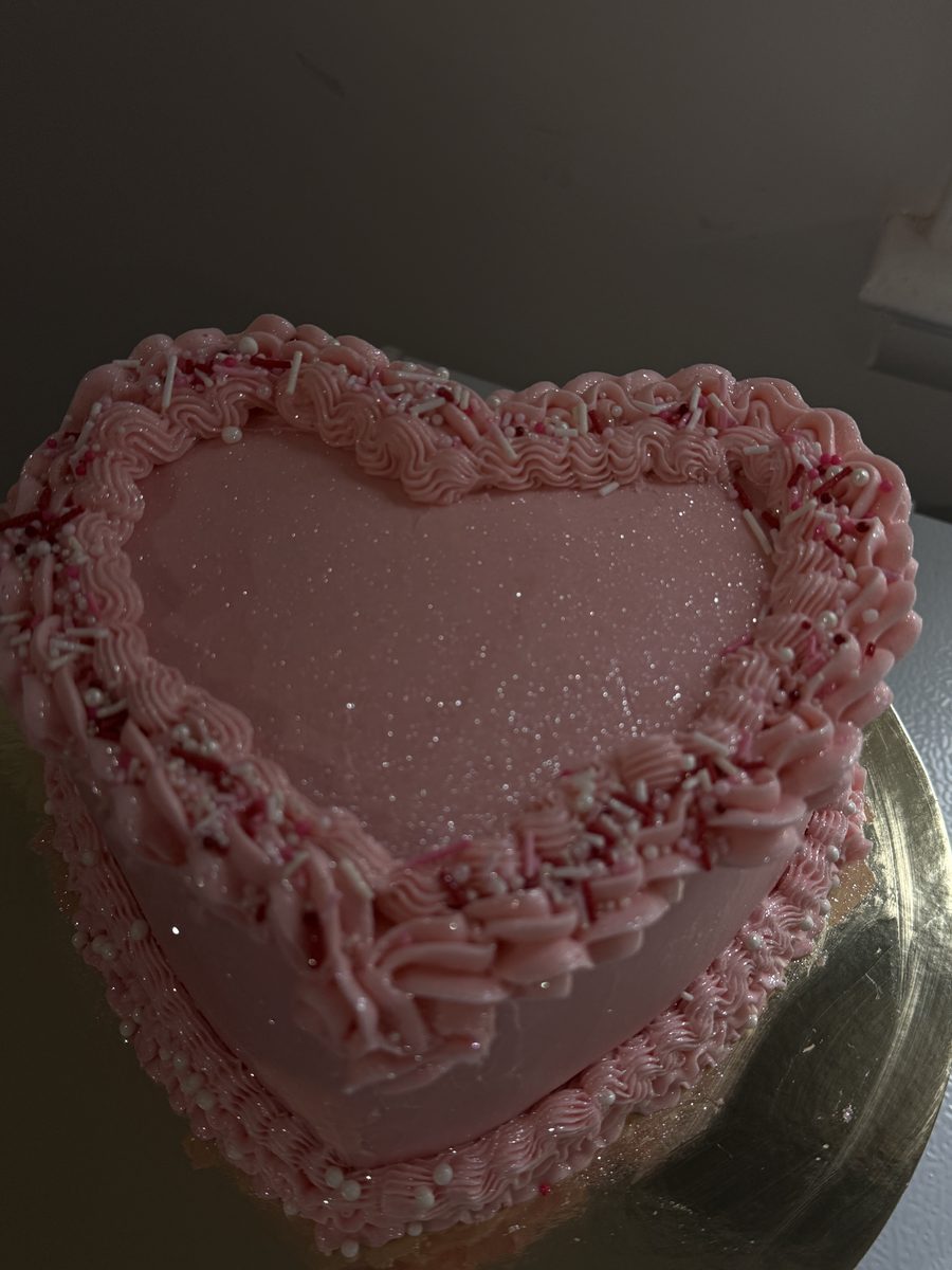 Pink heart cake