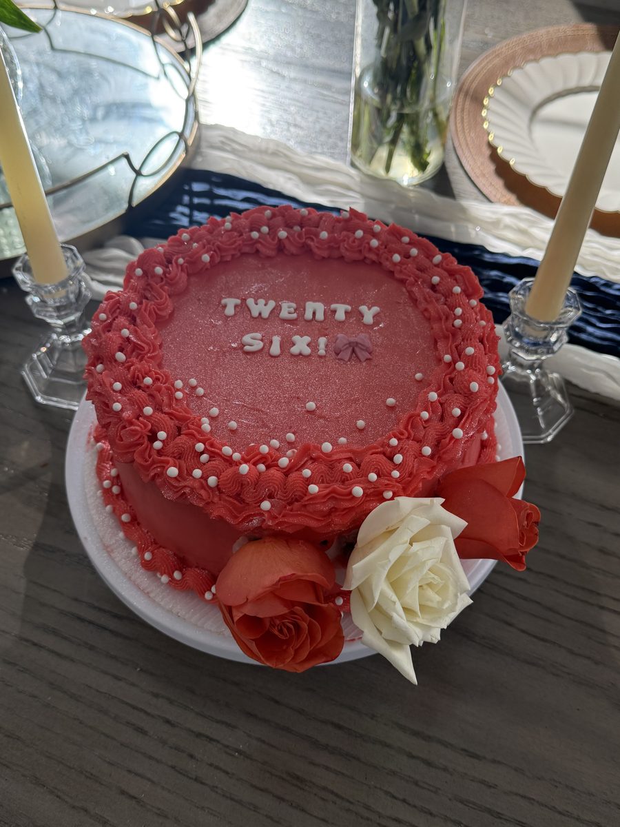 Red birthday cake