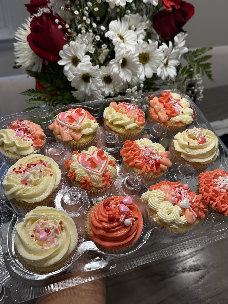 Valentine cupcakes close-up